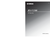 Yamaha RXV-1500 - Owners Manual 